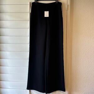 VINCE NWT Wide Leg Side Zip Flat Front Trousers Pants Black 6